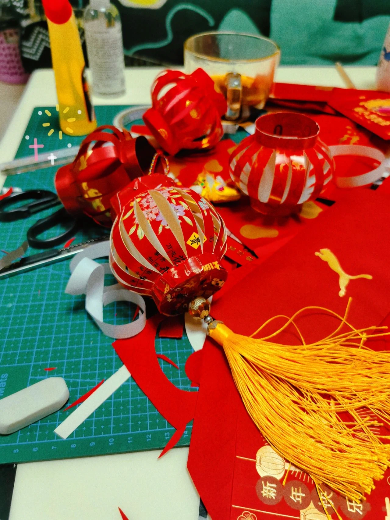 手工制作灯笼DIY(现学的手工灯笼看着容易也作废了好几个)-喵神素材库