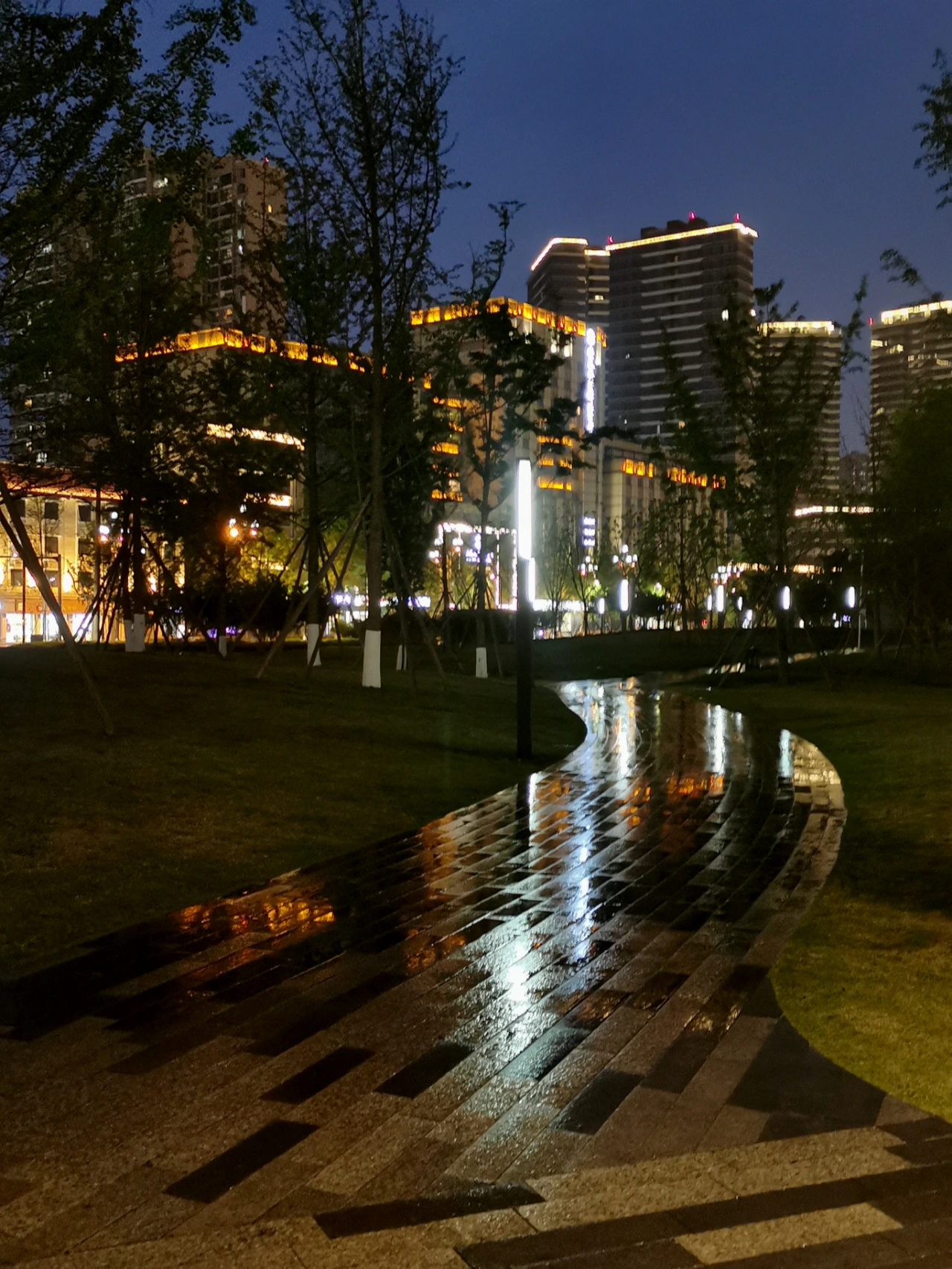 跑步锻炼运动夜跑(坚持就是，降温跑，下雨也跑，还要求自己，降温下雨都要继续跑…… )-喵神素材库