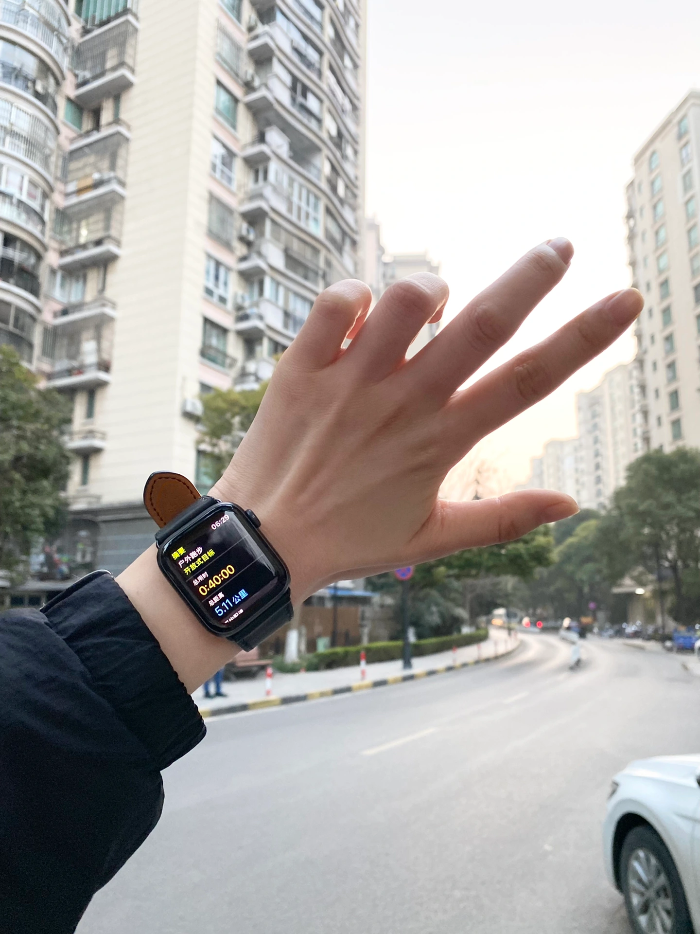 3晨跑跑步运动锻炼运动手表(我不知道我是怎样强大的意志力让自己起来的)-喵神素材库