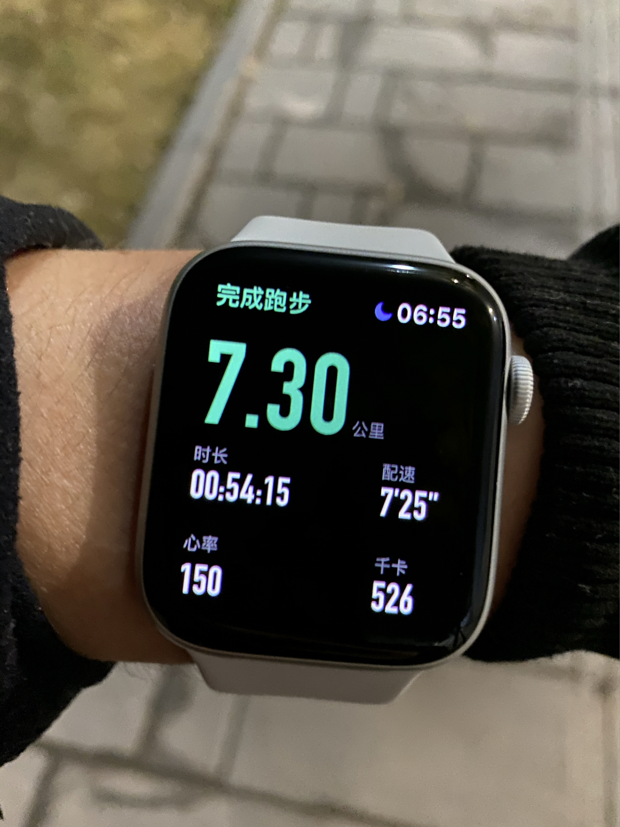 晨跑运动锻炼风景运动手表(今天大雾，但来都来了，还是跑吧。 )-喵神素材库
