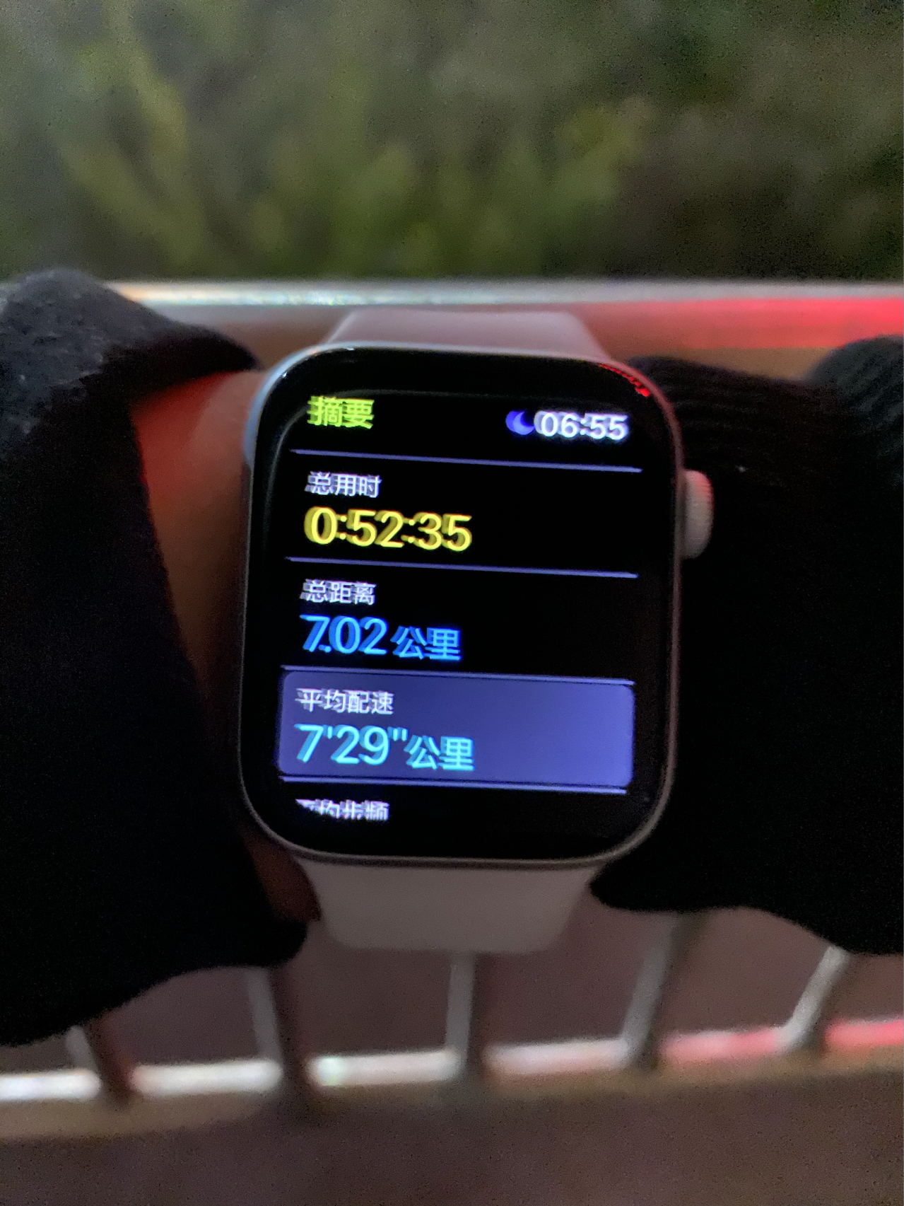 晨跑运动锻炼风景运动手表(今天没有雾，也没有霜，跑起来不那么冷了。。 )-喵神素材库