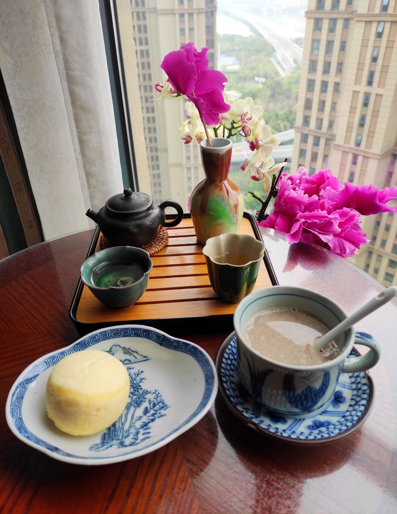 喝茶茶具茶器煮茶泡茶茶台茶生活茶艺早茶早餐(记，我的简易早餐加早茶。 )-喵神素材库