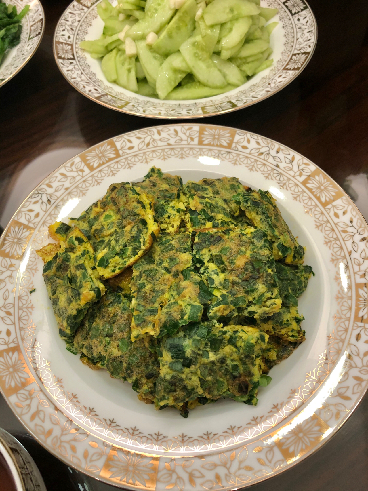 做饭家常饭减肥餐美食(炒土豆丝炒小白菜凉拌黄瓜韭菜鸡蛋饼 )-喵神素材库