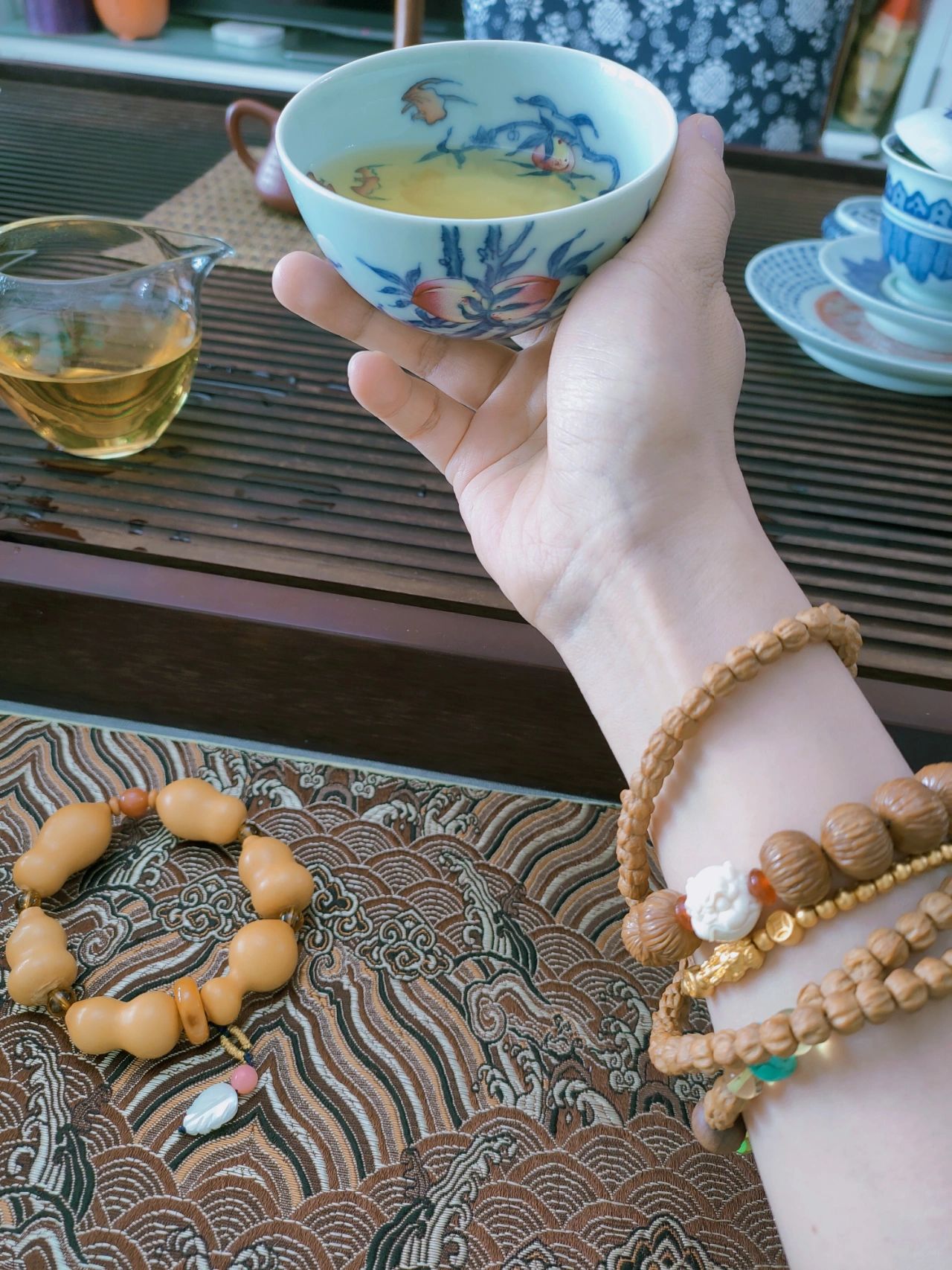 喝茶茶具茶器茶台茶室茶叶茶汤茶宠茶艺茶生活手串水果(沉时坦然，浮时淡然。简单一点，善良一点，努力一点，惊喜就会多一点！ )-喵神素材库