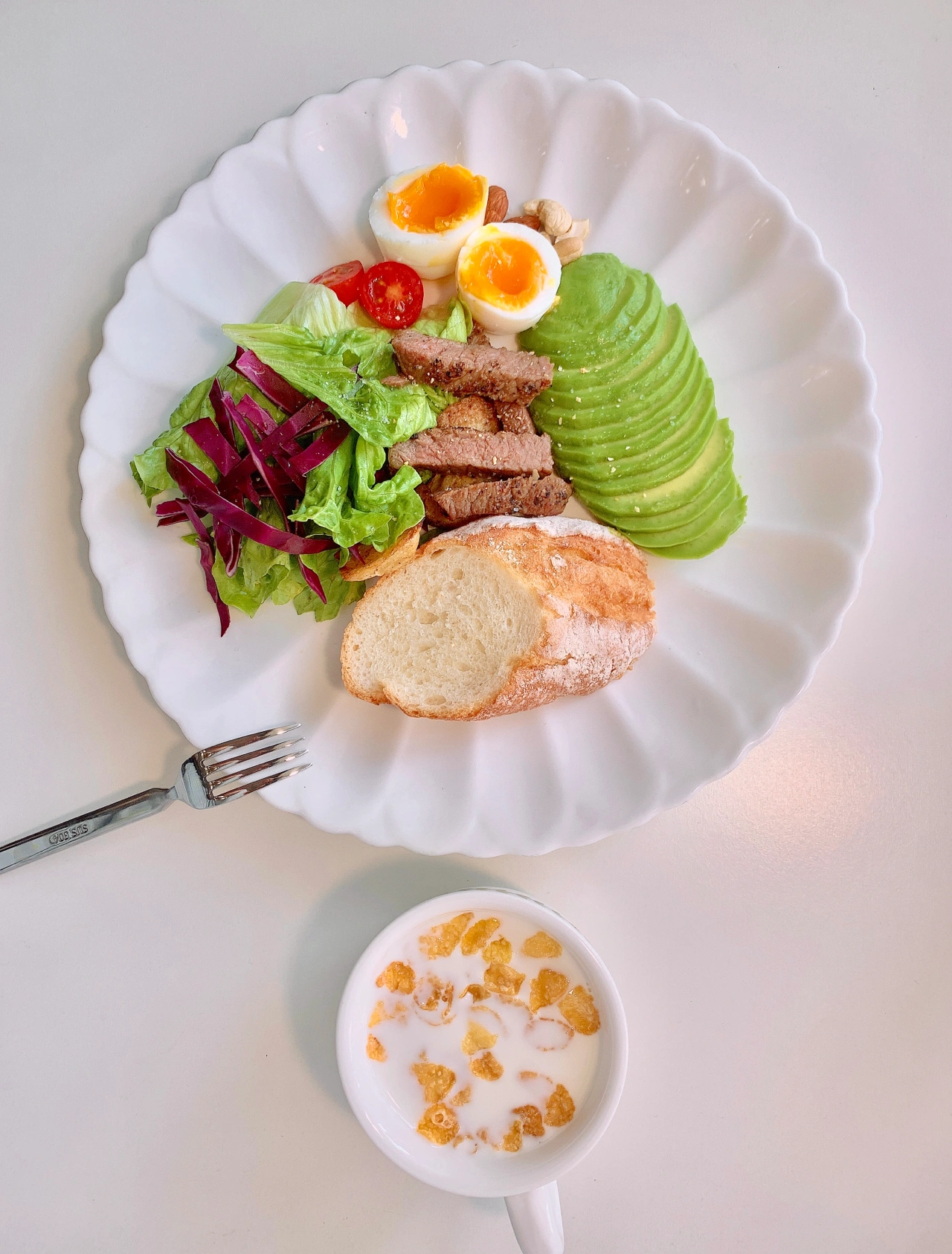 早餐美食面包水果牛奶煎蛋水煮蛋(坚持坚持再坚持2021.9.20 )-喵神素材库