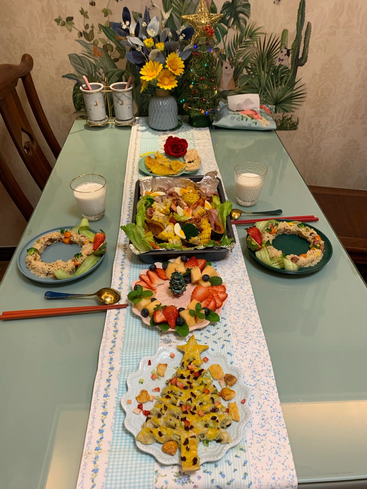 做饭晚饭家常饭水果牛奶甜品(开饭了)-喵神素材库