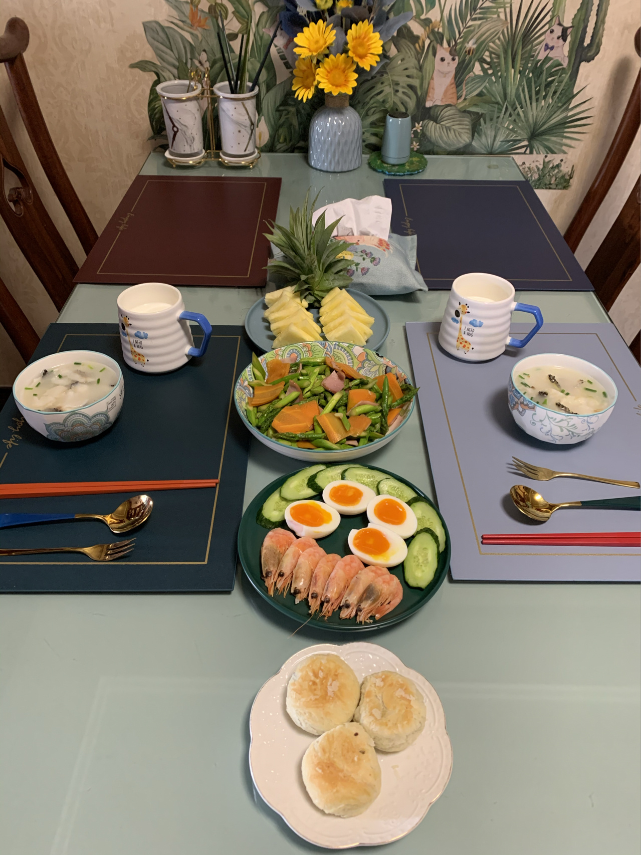 做饭晚饭家常饭水果牛奶(晚饭来了)-喵神素材库