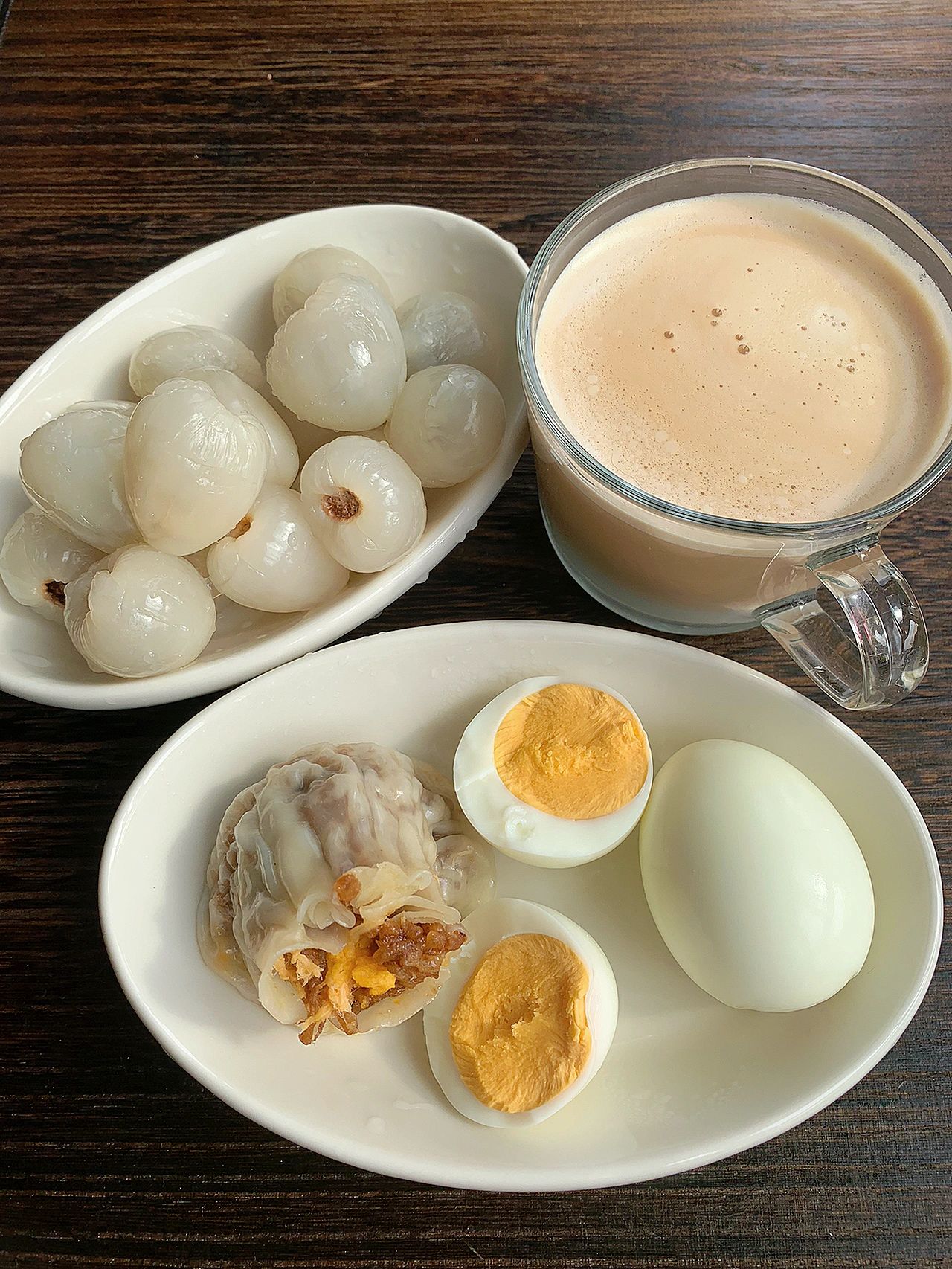 自己做饭早餐营养餐咖啡荔枝水果早茶(今天的早餐长这样)-喵神素材库