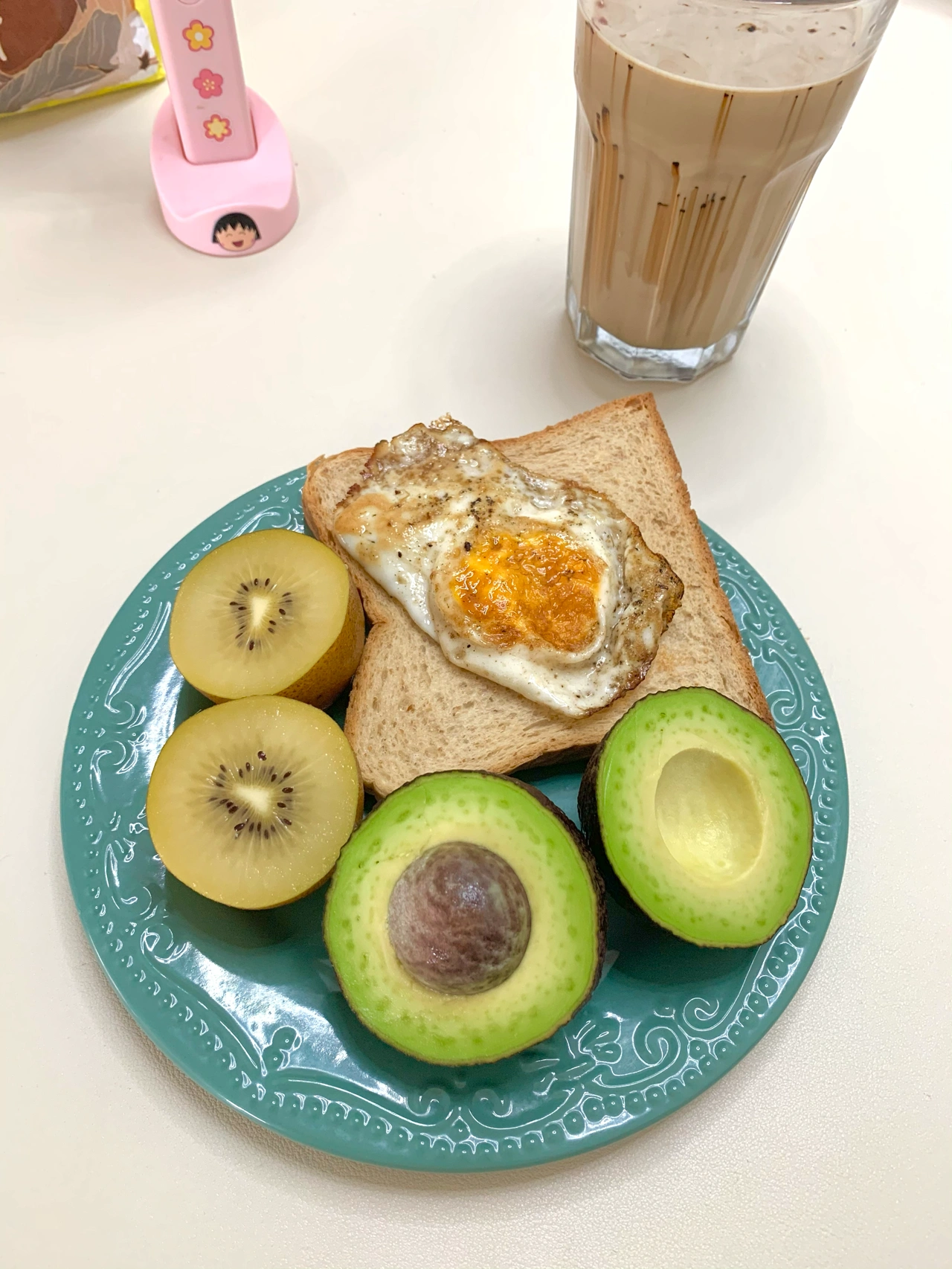 早餐美食面包水果牛奶煎蛋水煮蛋(煎蛋吐司牛油果奇异果拿铁\\t让早餐开始新的一天 )-喵神素材库