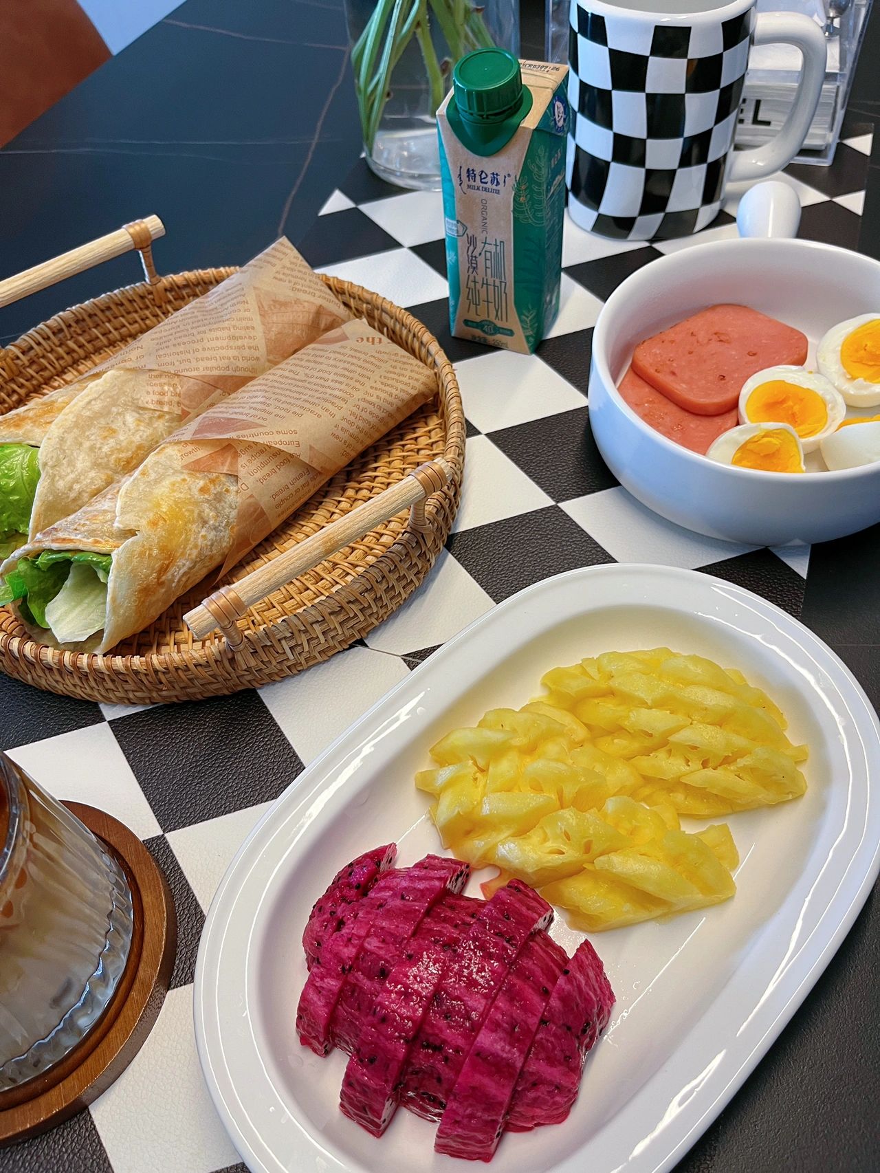 早饭做饭水果插花(今天的早餐长这样)-喵神素材库