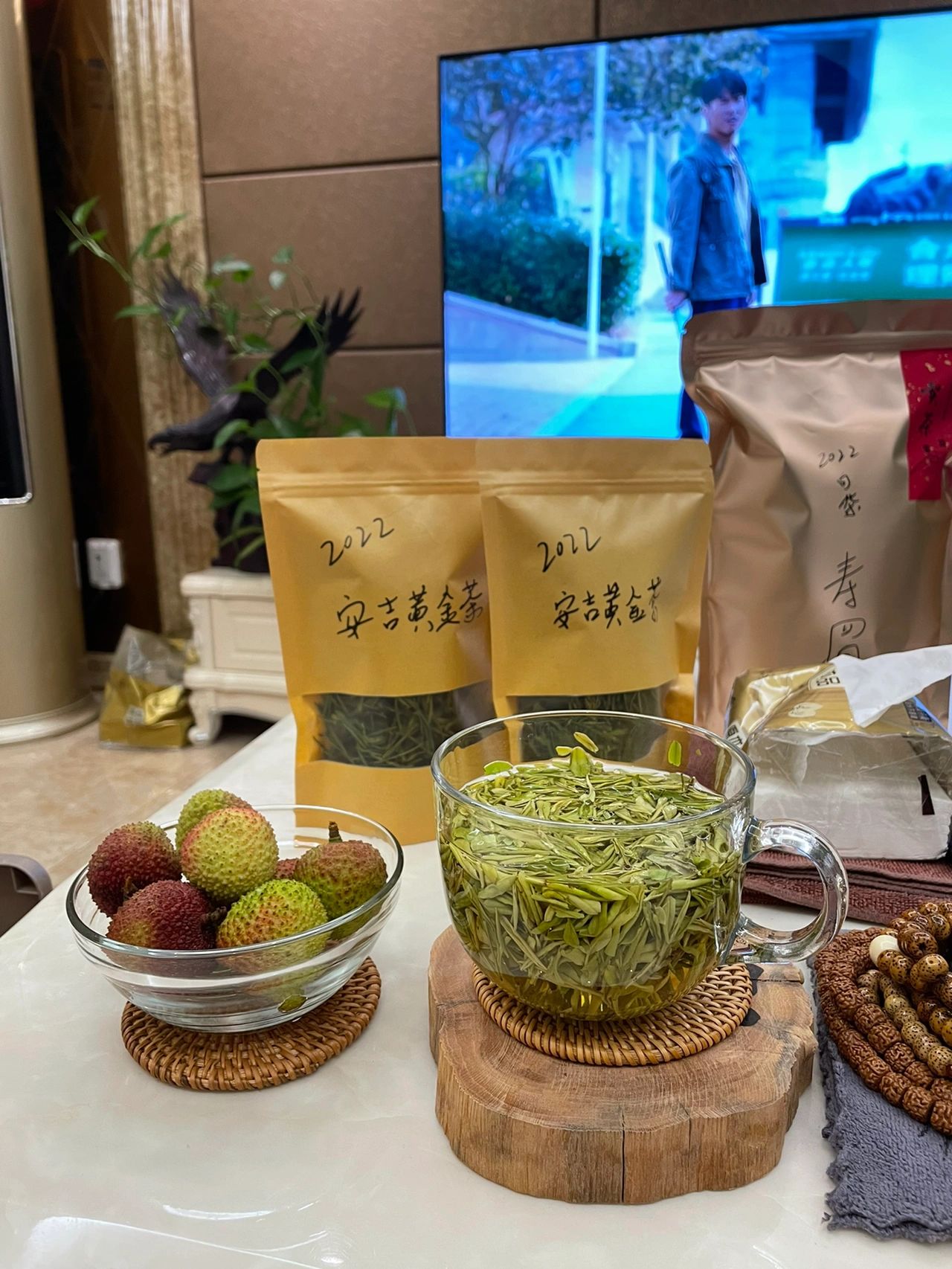 喝茶茶具茶生活茶叶客厅看电视水果(茶叶必须比水多)-喵神素材库