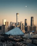 2北京国贸记录我的城市风光城市夜景(拍摄时间10月10号左右，月亮)-喵神素材库