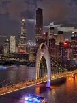广州美景夜景(当一个人背负太多的时候，他每走一步都是负担，他前进的速度也会很慢。当一个人放下一切的时候，他就能轻装上阵，每一步都是雄鹰展翅，飞速前进…钱权s利情，放下多少，能飞多高… )-喵神素材库