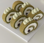 蛋糕蛋糕卷甜品(圆圆圈圈的抹茶卷卷)-喵神素材库