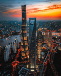 3旅游城市夜景建筑摄影上海(加油)-喵神素材库