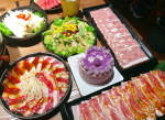 美食烤肉石锅拌饭蛋糕肉蔬菜金针菇( 开吃)-喵神素材库