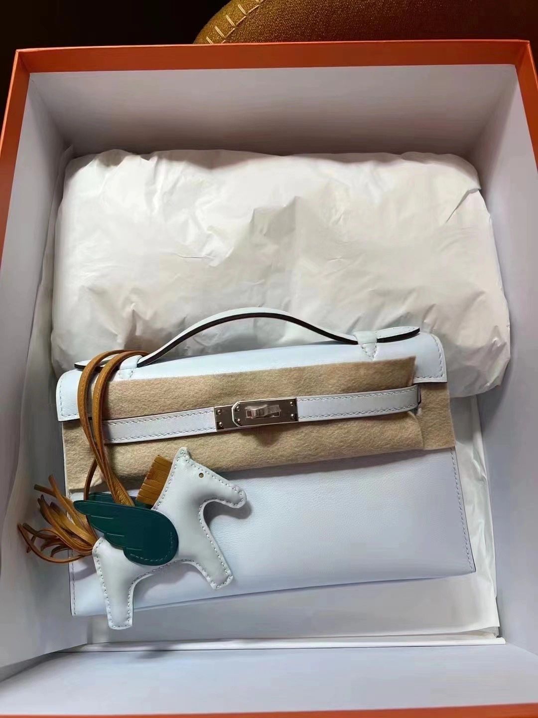 3奢饰品购物爱马仕女包(雾霾蓝 银扣)-喵神素材库