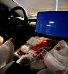 8豪车车内照片晚上特斯拉model3  (韭菜真香)-喵神素材库