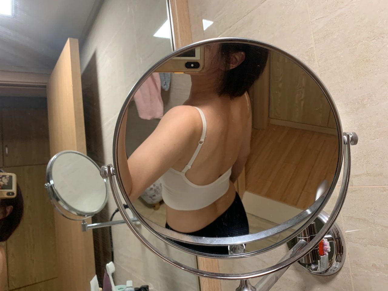 美女穿搭身材健身自拍镜子(健身女孩 )-喵神素材库