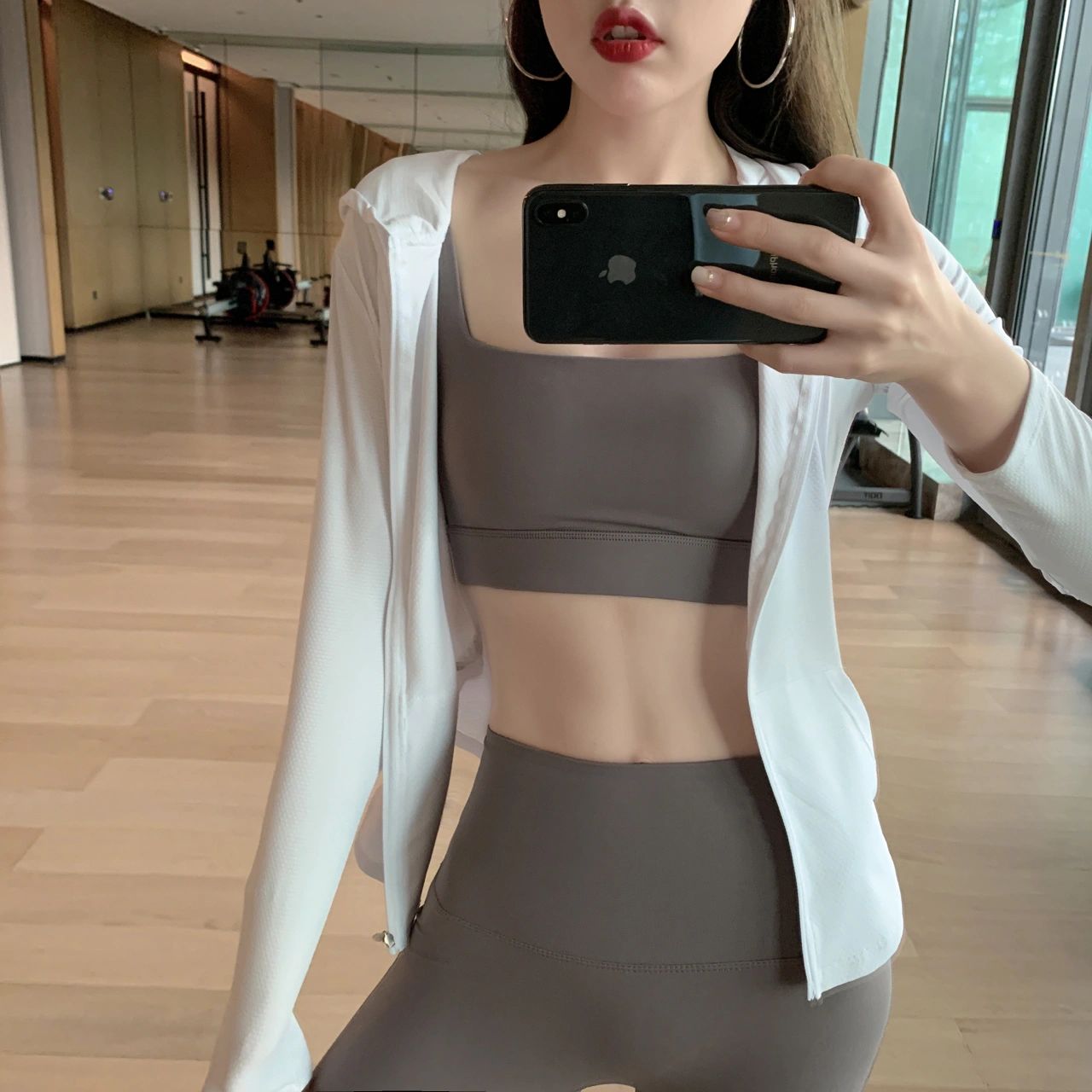 美女健身穿搭自拍瑜伽(我的瑜伽服)-喵神素材库