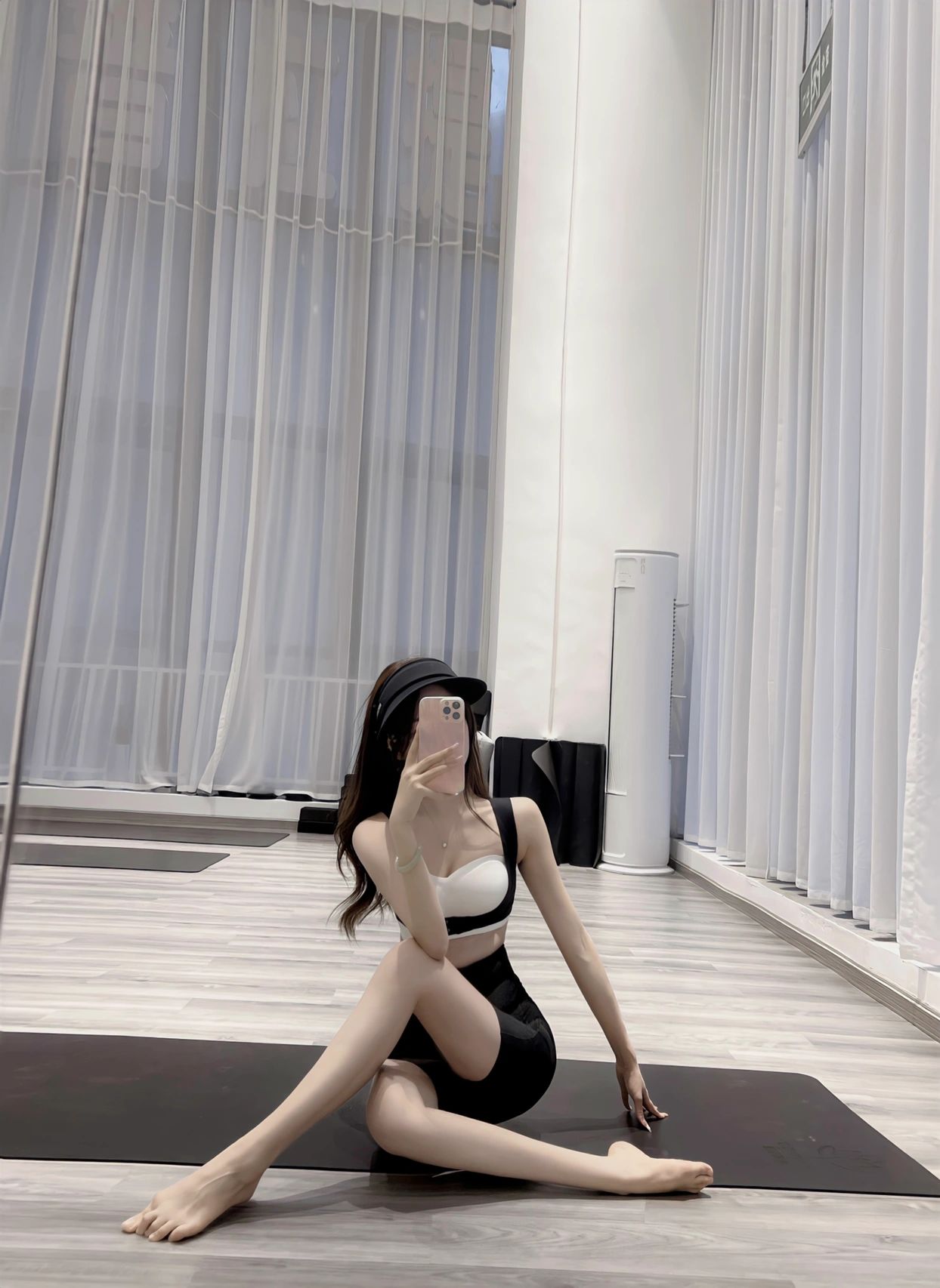 美女健身穿搭自拍瑜伽(瑜伽日常 )-喵神素材库