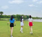 高尔夫球运动穿搭美女身材风景(好气哦， 下场和练习场完全两个水平)-喵神素材库