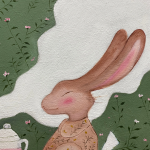 画画动物绘画(很少画这么可爱的东西，加了石英砂在里面，还挺有质感，感觉看着这个图片我可以脑补出一本小说了，具体原图不知道是临摹哪一个画师的，就是刷到感觉挺好看就画了，有知道的同学可以艾特一下哟 )-喵神素材库