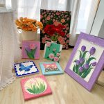 4石英砂丙烯肌理画鲜花插花艺术品(玫瑰至上浪漫无限)-喵神素材库