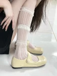 鞋女鞋舒服分享袜子(啊啊啊真的嫩到了！！可爱！！！！这样搭也是好看的！！ )-喵神素材库