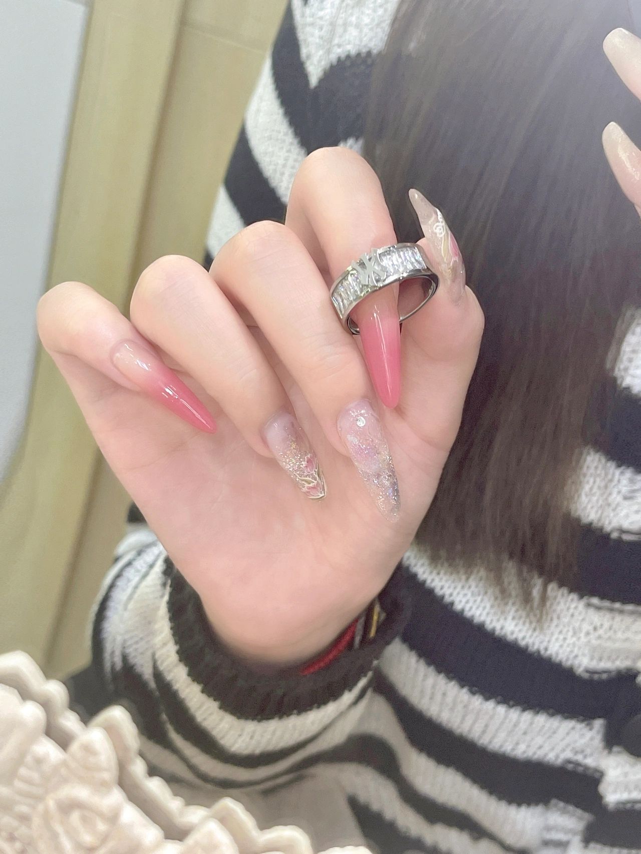 手美甲戒指礼物(真的好好看啊 非常闪亮)-喵神素材库