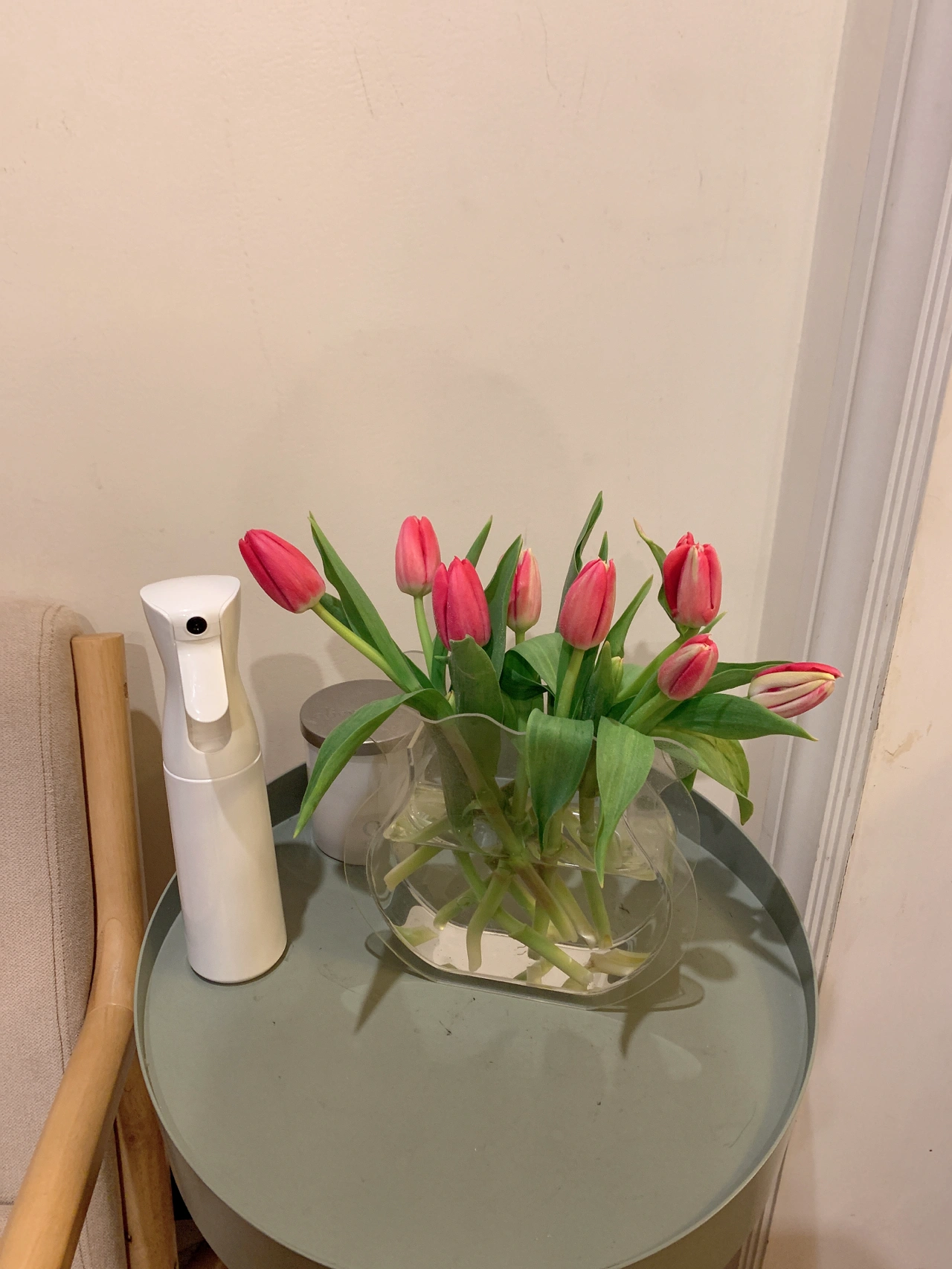 鲜花插花仪式感杯子(这次的花虽然很短但是很新鲜剥去一点点叶子用手指环剥不要直接向下拉扯平着剪根部不要斜着剪)-喵神素材库