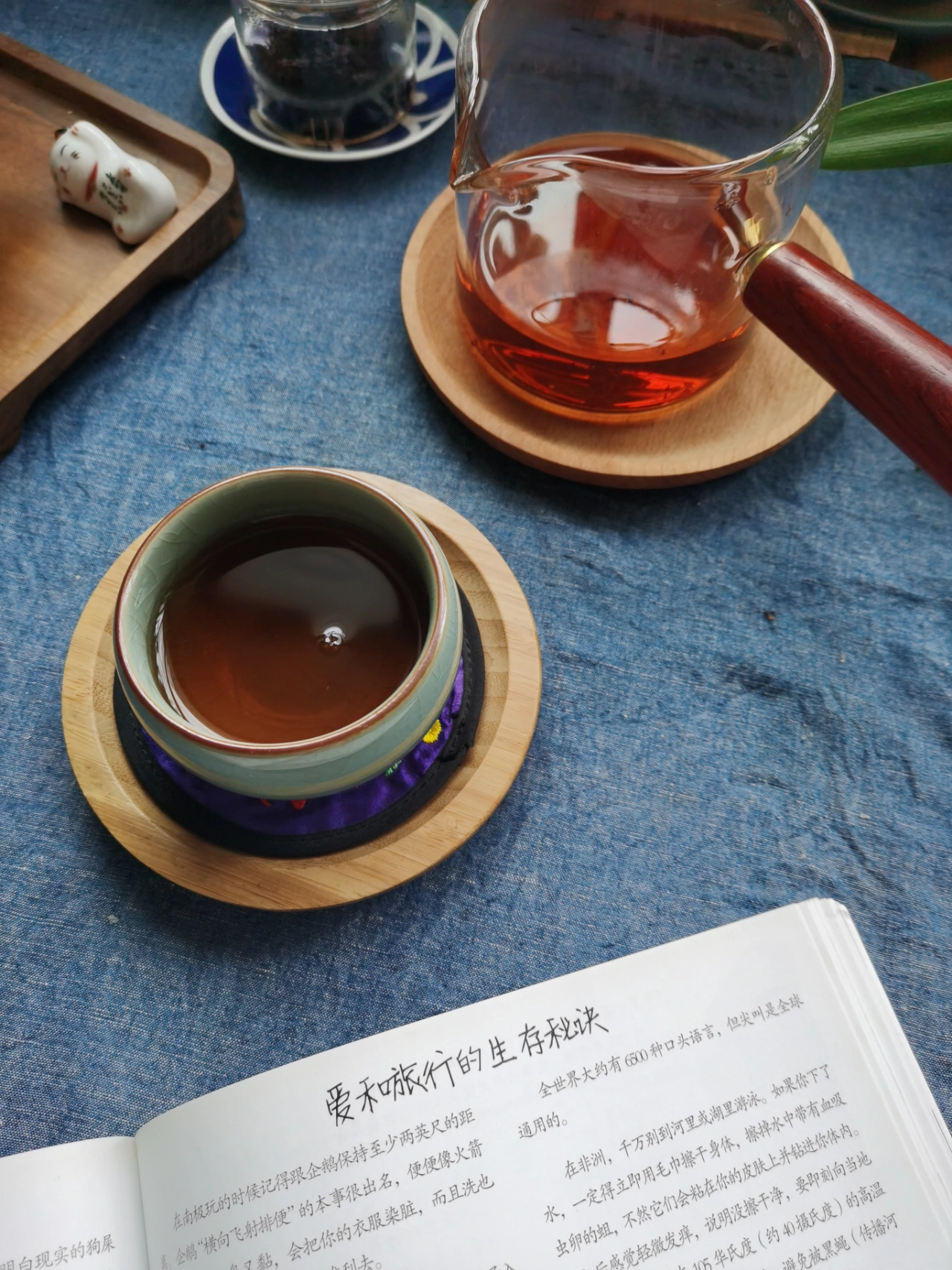 喝茶茶具茶生活鲜花阳台(下午茶)-喵神素材库
