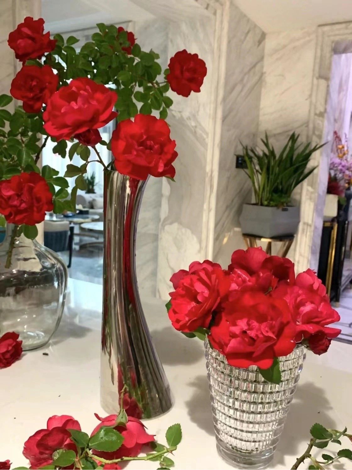 4巴卡拉花瓶鲜花花束家居摆件(修剪了好久的花总体来讲非常满意了\\t)-喵神素材库