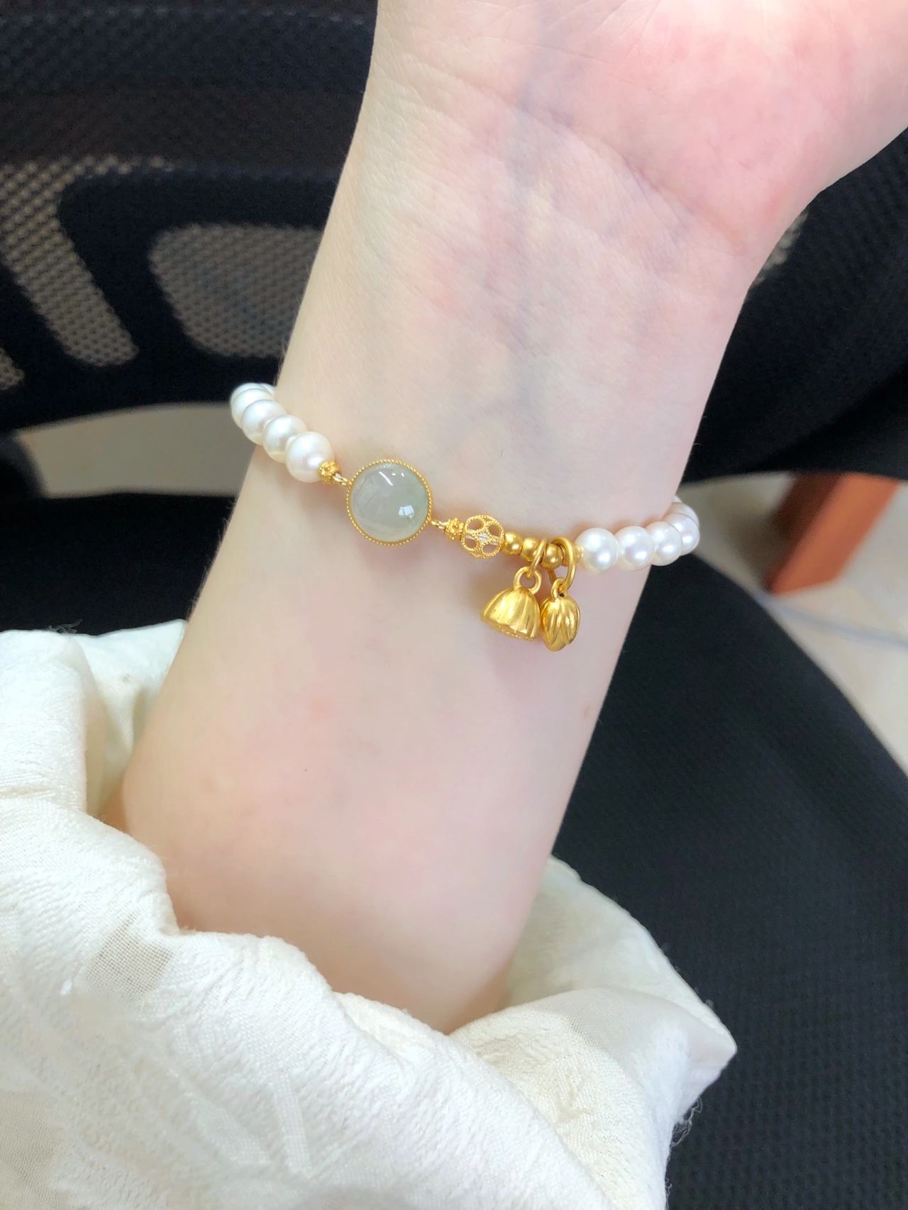 黄金手链珍珠礼物(珍珠手链)-喵神素材库