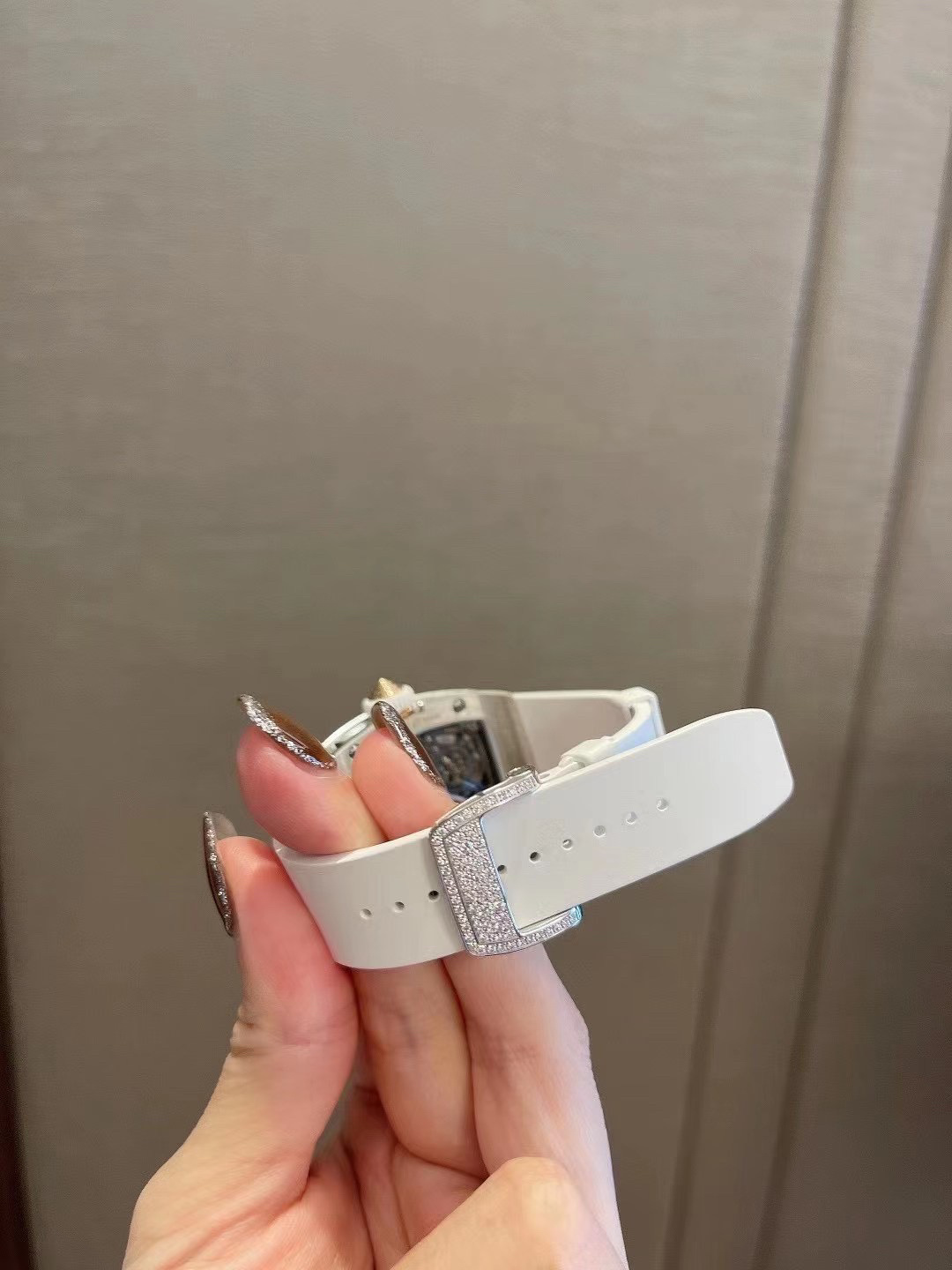 4白金贝母雪花钻手表奢饰品手美甲(是我的梦中情表 ！)-喵神素材库