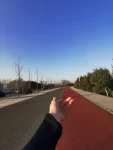 早上跑步风景拍照手(晨跑)-喵神素材库