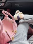 3奢饰品珠宝穿搭女包lindy女包卡地亚手镯(淡淡的樱花粉也太美好了 灰粉搭配 是我最爱的搭配之一 )-喵神素材库